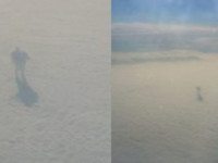 Пассажир самолета сфотографировал «человека», гуляющего по облакам