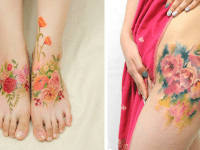 10 цветочных татуировок, похожих на акварельные рисунки