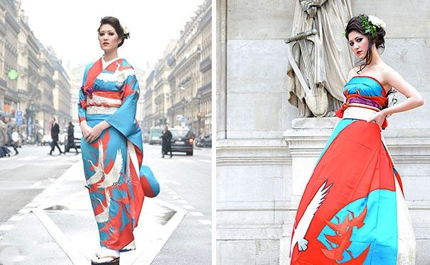 Невесты в Японии превращают свои традиционные кимоно в необыкновенные свадебные платья